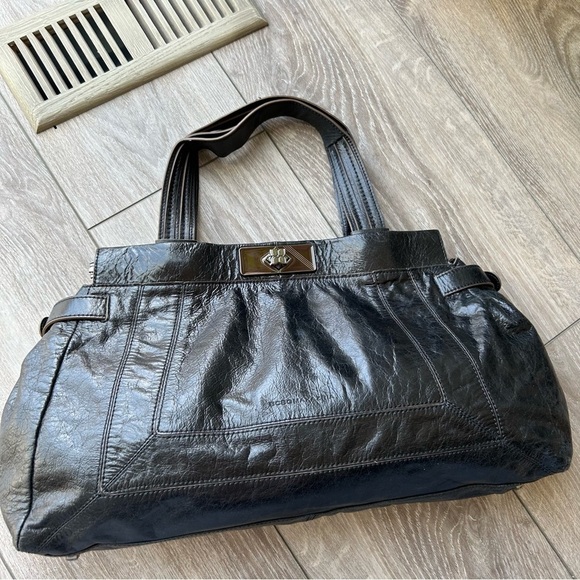 BCBGMAXAZRIA Black Patent Leather Hand Bag - Picture 2 of 16